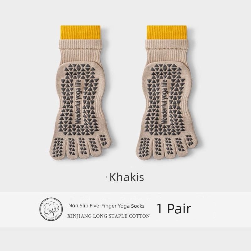 

Носки для йоги Нескользящие Профессиональные Женские Носки с Пальцами Носки для Пилатеса Носки для Дома Взрослые Нескользящие Носки для Йоги Khakis