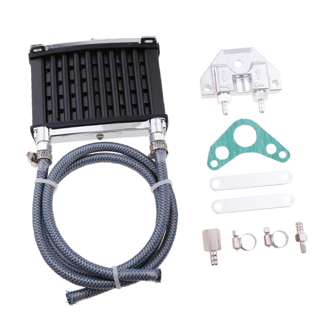 Aluminum Oil Cooler Radiator Heavy Duty Engine Cooling Kit for Motorcycle Pit Bike 50cc 70cc 110cc