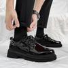 Black Round Toe Thick Sole Lace-up Men's Leather Brogue Shoes High Quality Fashion Elegant Footwear Offer Retro Male Casual Shoe