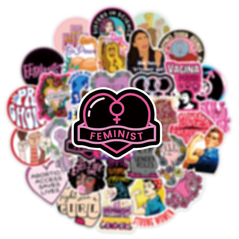 50 feministiske bevegelser Graffiti-klistremerker Samme søte klistremerker Vtuber Bagasje-klistremerker Krus-klistremerker Notatbok-dekorasjon-klistremerker Vanntette klistremerker