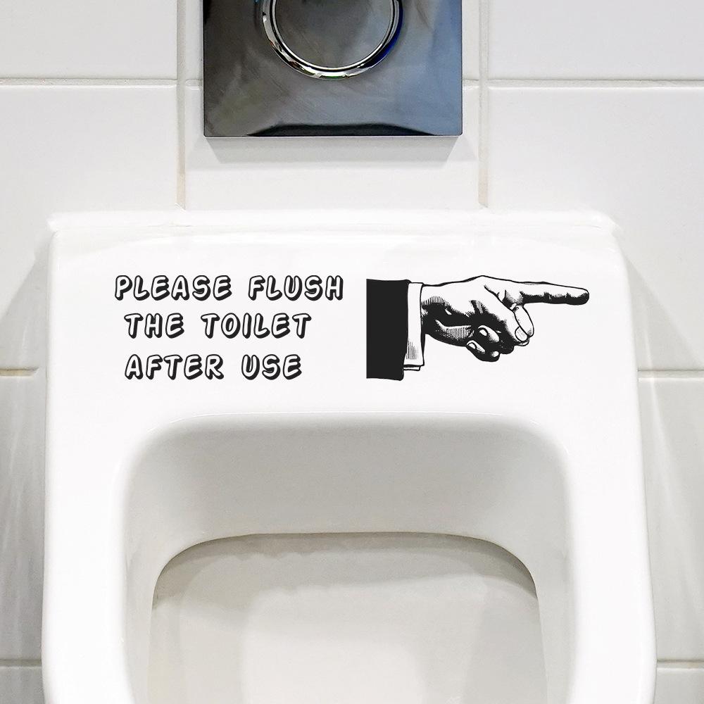 Creative Toilet Restroom Sign Sticker Bathroom Decor Self-Adhesive Removable Decal