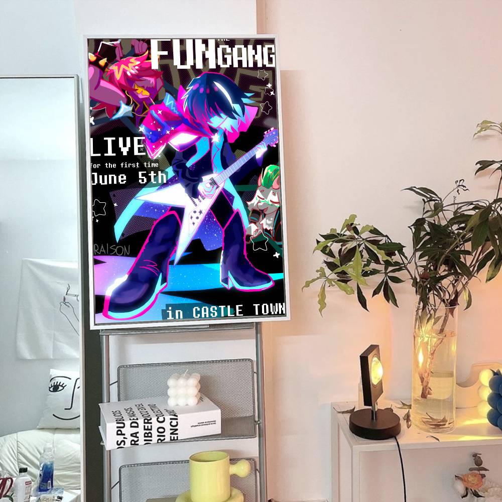 D-Deltarune Hra Anime Plakáty Lepicí Bílá Papírová Samolepka DIY Pokoj Bar Kavárna Kawaii Dekorace Pokojů