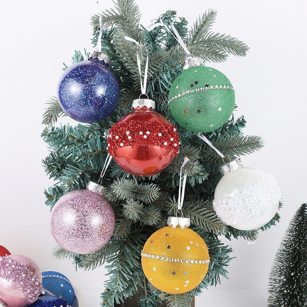 9 stücke PET Weihnachten Hängende Bälle 8cm Weihnachten Baum Ornamente Urlaub Festival Decor