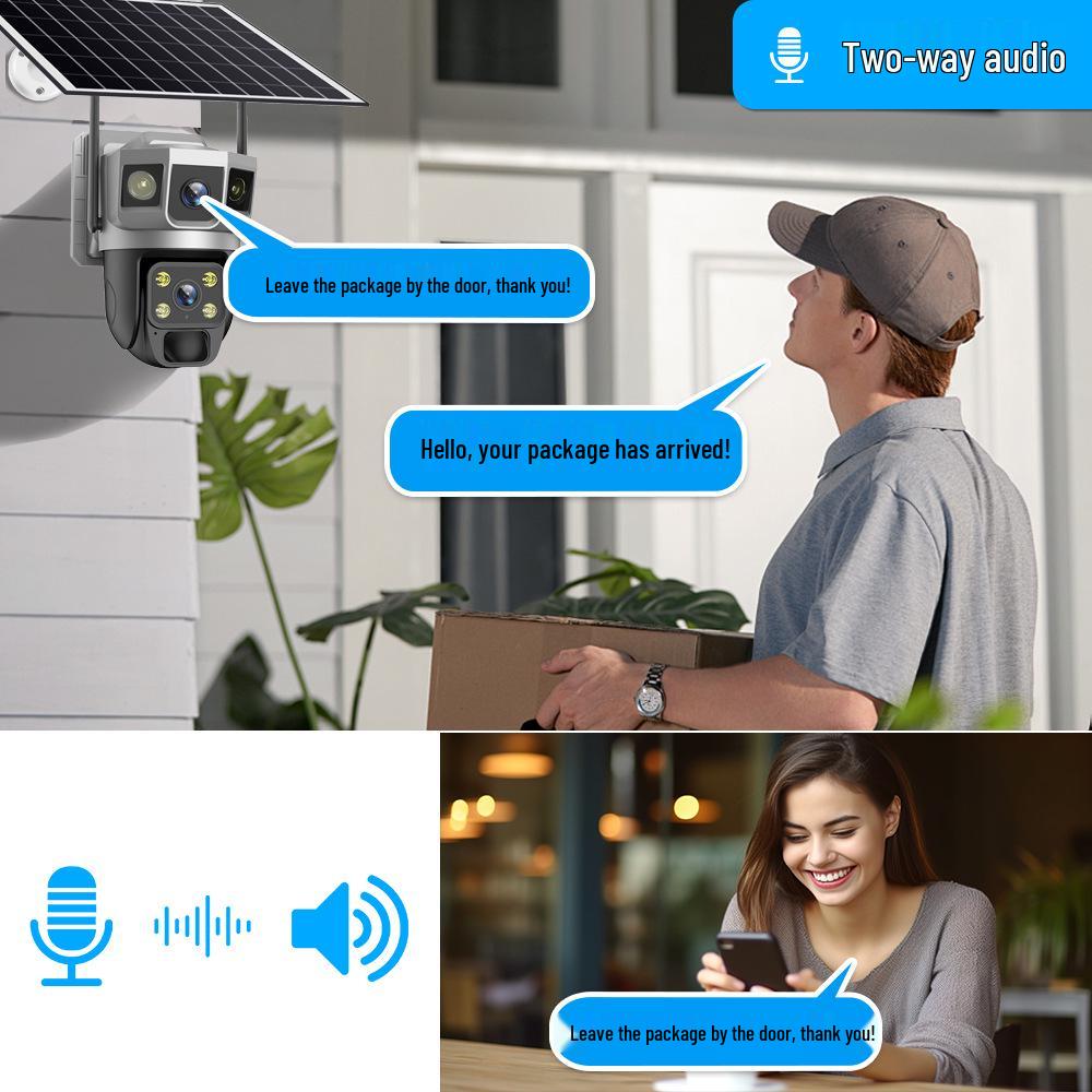 V380 Solar 4G Full-Color Night Vision Camera with All-Day Recording