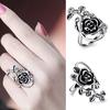 Gothic Women's Rose Flower Vine Alloy Enamel Finger Ring Cosplay Jewelry Gift