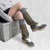 1 Pair Gray Spliced Leg Warmers Middle Tube Boot Cuffs New Calf Socks  Autumn Winter