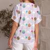 Women's Fashionable Casual Everyday Versatile Easter Print Slim-Fit Summer Short-Sleeve Top