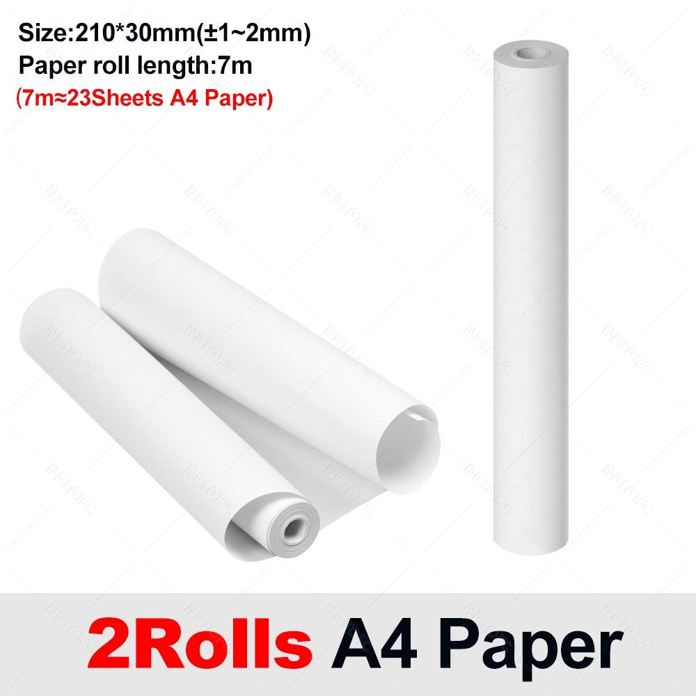 A4 Thermal Paper 20 Rolls Thermal Printing Paper 210*30mm for A4 Wireless Bluetooth A40 Printer Paper Rolls Quick-dry