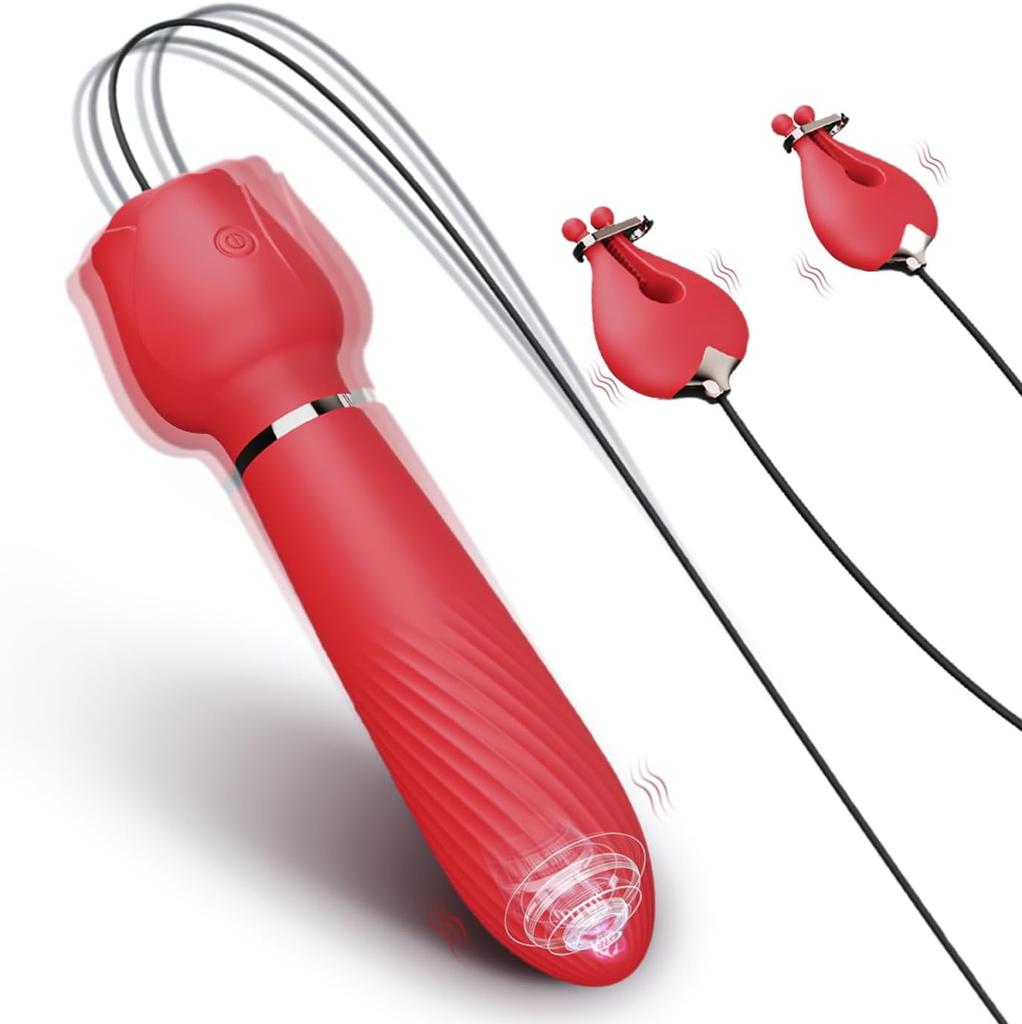 2 IN 1 Electric Vibrating Nipple Toys Adult Sex Toys for Women, G Spot Vibrator Women Sex Toys with 10 Vibration Modes