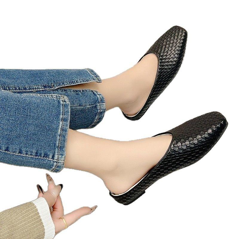 2025 Spring and Summer New Stone Pattern Solid Color Female Pointed Head Thin Heel Medium Heel Slippers High Heel Bag Head Half Drag Outer Wear Female