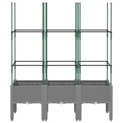 Planter with Trellis Light Grey 120 X 40 X 142.5 Cm PP