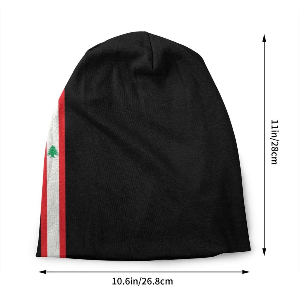 Custom Classic Lebanon Flag Stripe Bonnet Hats Street Knit Hat For Women Unisex Winter Warm Skullies Beanies Caps