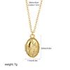 Fashion Vine Leaf CZ Zircon Oval Pendant Open Photo Frame Necklace for Women 18k Gold Plated Chain Trendy Charm Jewelry
