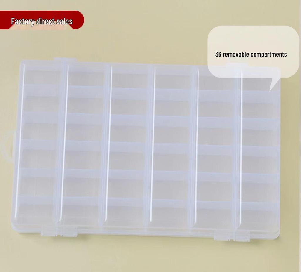 Transparent DIY Jewelry Organizer with Removable Storage Box and Loose Beads Compartment