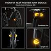 LED Bike Turn Signal Lights with Wireless Remote USB Rechargeable Taillight Set