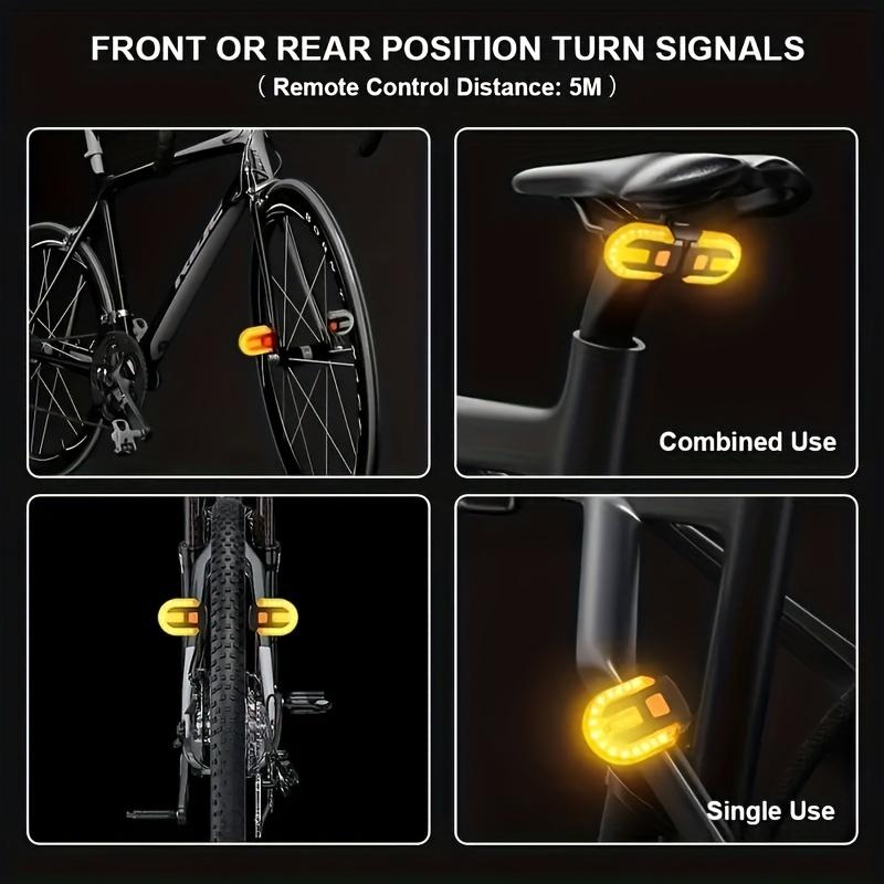 LED Bike Turn Signal Lights with Wireless Remote USB Rechargeable Taillight Set