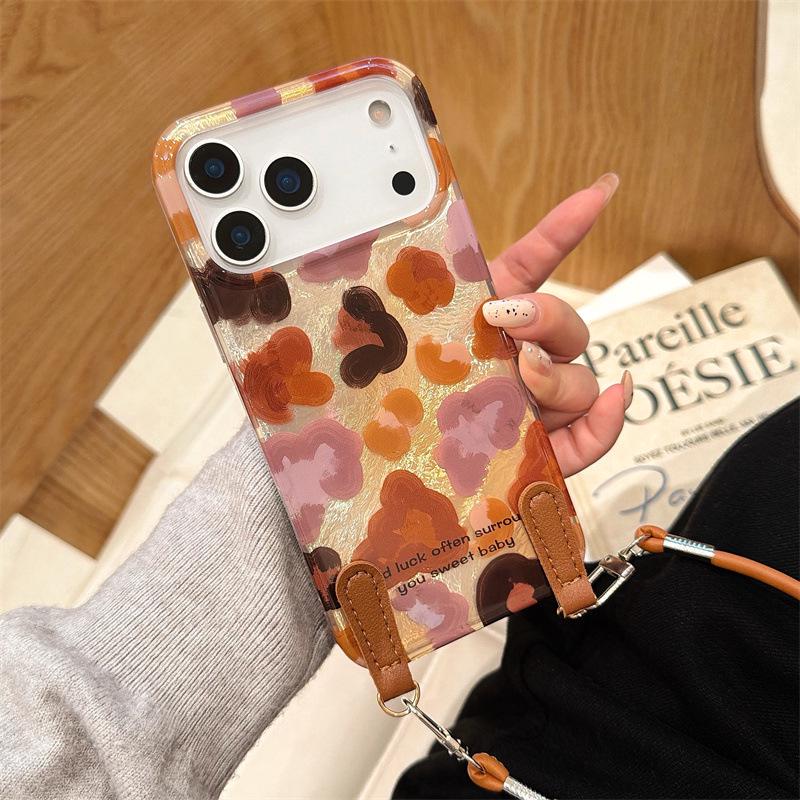 Double Layer Graffiti Leopard Print iPhone 14/13 Pro Max Case with Drop Protection