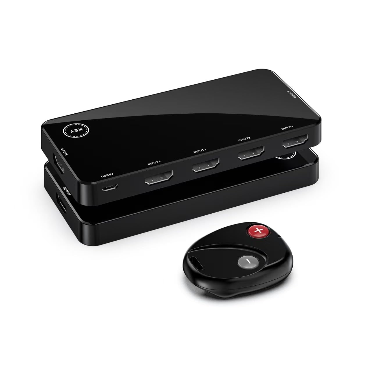 

HDMI-перемикач 5 входів 1 вихід Розподільник HDMI NUIKOTI, селектор HDMI з пультом дистанційного керування, сумісний з 3D HDR, сумісний з Xbox Fire Stick Roku чорний