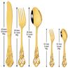 20Pcs Gold Stainless Steel Cutlery Set Royal European Spoon Fork and Steak Knife Retro Hollow Design Dinnerware Luxury Tableware