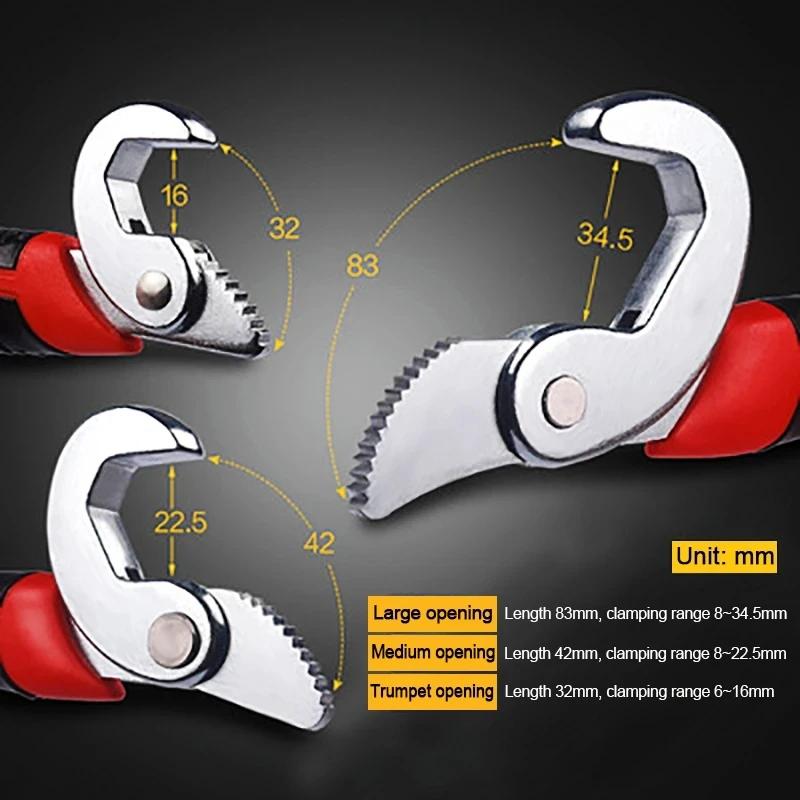Adjustable Open End Wrench Multifunctional 9-32mm Universal Pipeline High Carbon Steel Wrench Set Manual Hardware Grip Tools Set