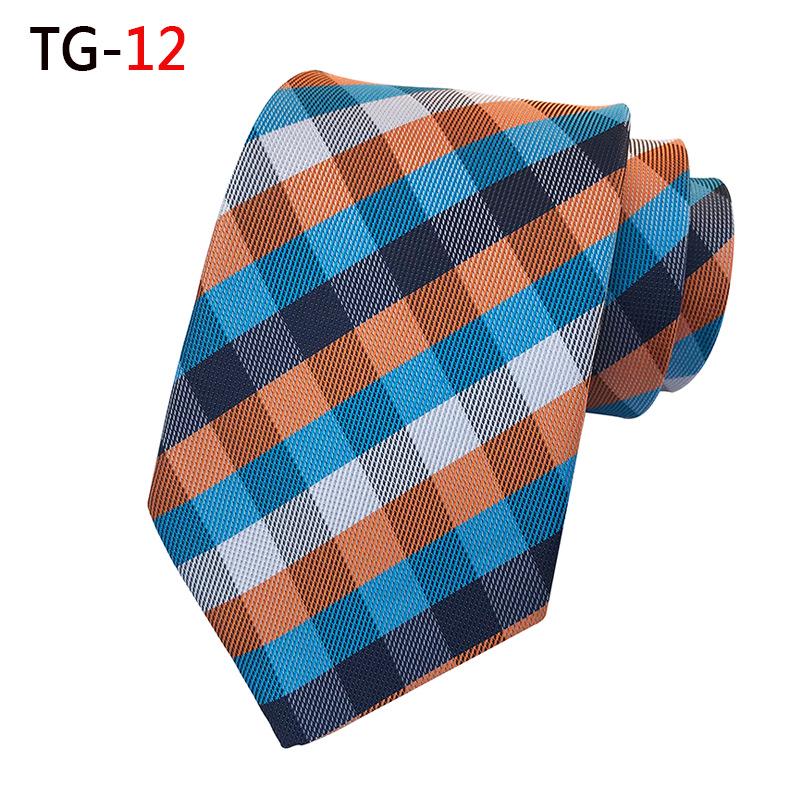 Men's Multi-Color Plaid Polka Dot Tie - Versatile for Formal & Casual Wear