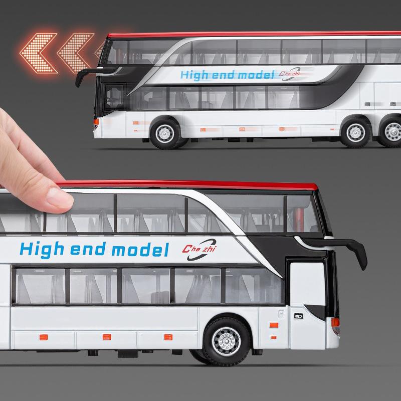 1/50 SETRA autobus autíčko pro chlapce litý kovový model pro děti stahovací miniatura zvukové světlo vzdělávací kolekce dárek pro dítě