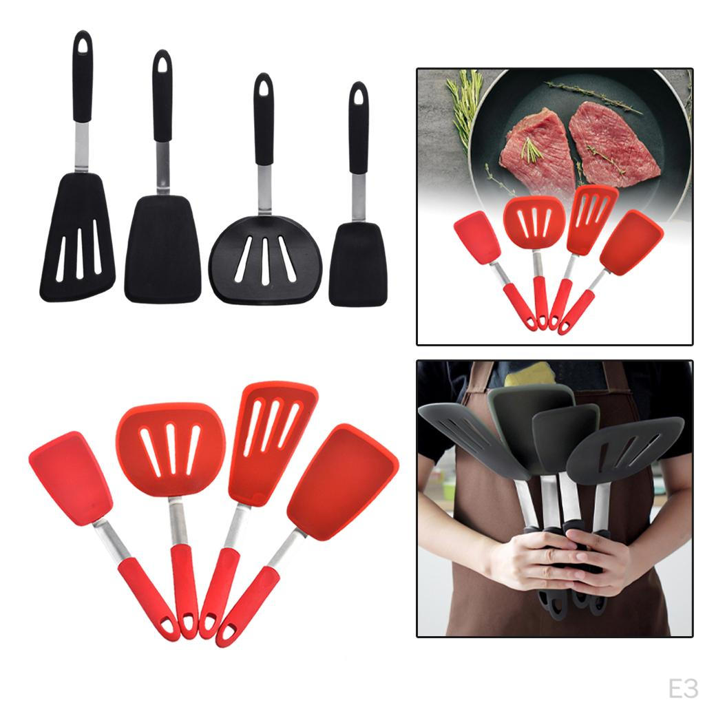 4 Pieces Resistant Silicone Cookware Slotted S Utensils