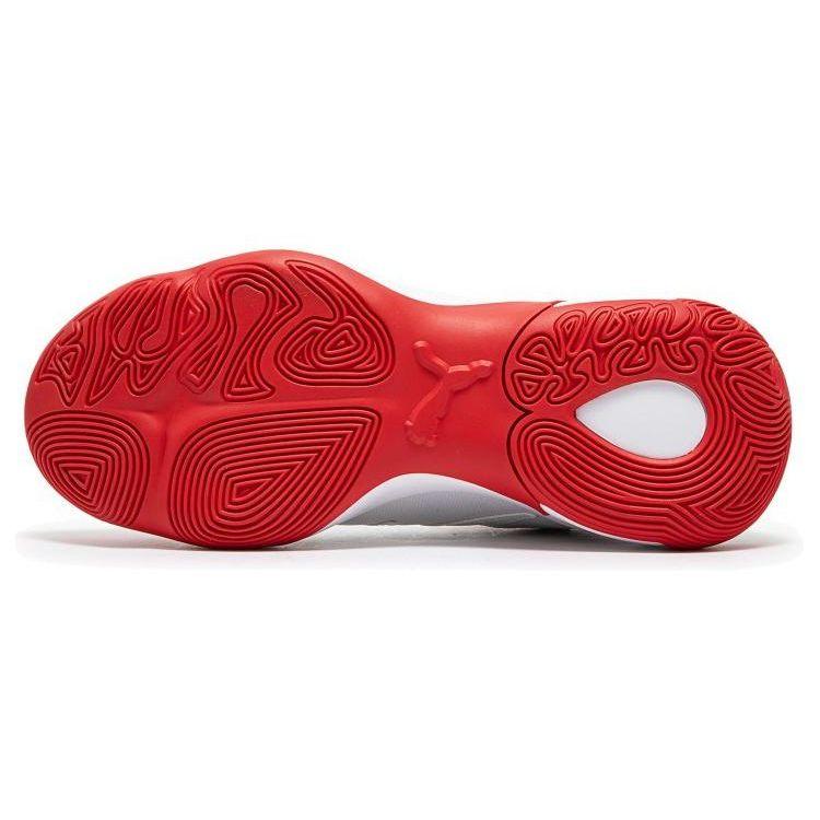 Puma Genetics Round Toe Lace-Up Non-Slip Low-Top Basketball Shoes Unisex Sneaker White Red 379974-04