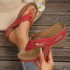 2025 Summer New Toe Sandals Women's Round Head Hollow Metal Buckle Heel Wear Solid Color Beach Flip-flops