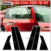 Car Stickers For Honda Civic 8/9/10Th 2006 2007- Glossy Black Door Window Pillar Posts Cover Trim Kits AUTO Accessories