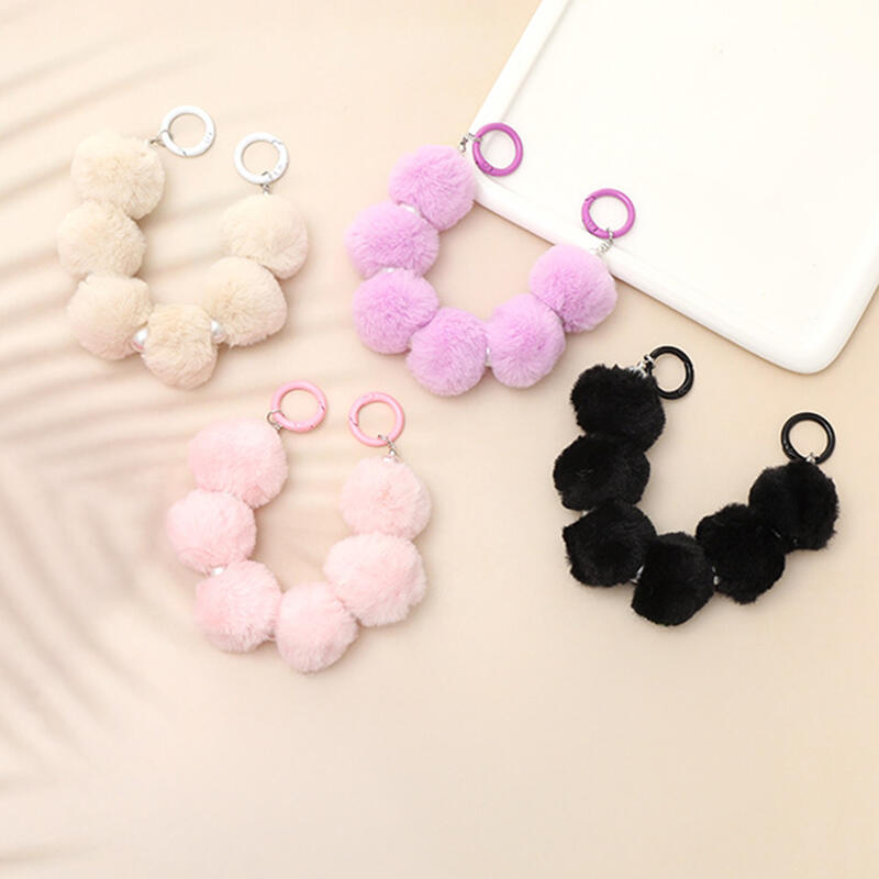 Fluffy Pom Pom Phone Strap Smartphone Accessory