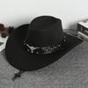 2026 New Unisex Vintage Faux Leather Western Cowboy Hat Outdoor Gentleman Cowgirl Jazz Cap Sombrero Hombre