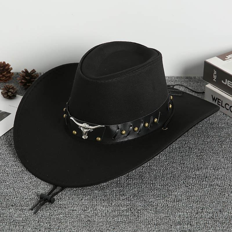 2026 New Unisex Vintage Faux Leather Western Cowboy Hat Outdoor Gentleman Cowgirl Jazz Cap Sombrero Hombre