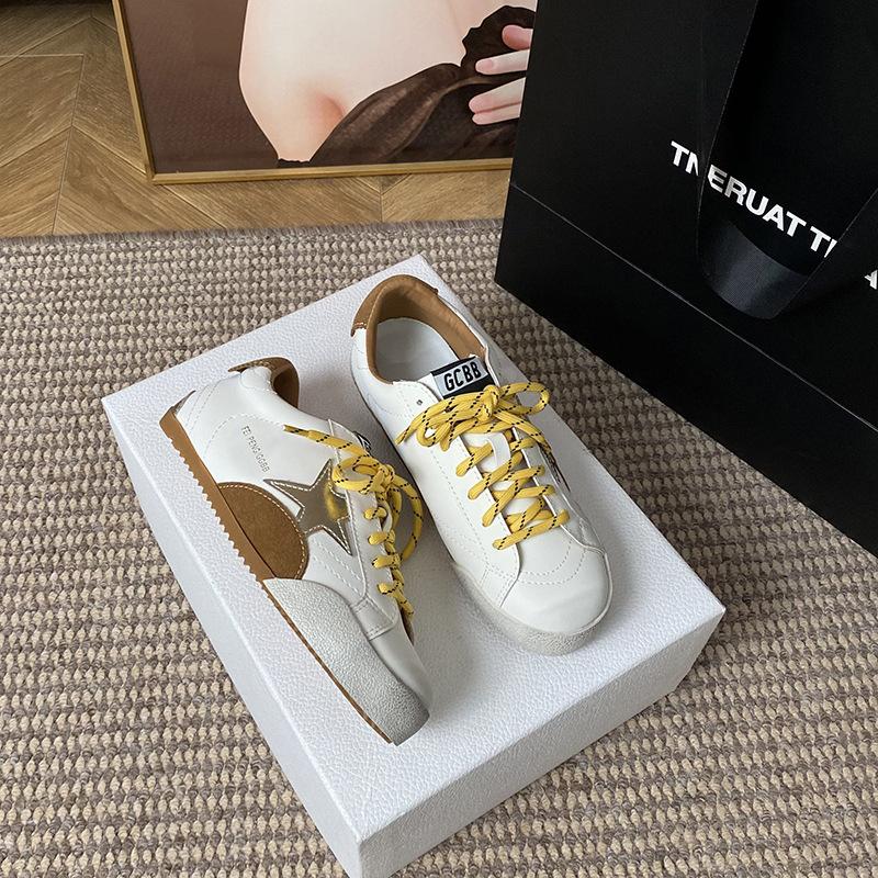 The Same Spot Leather Star Small Dirty Shoes Women's Niche Design Old Versatile Sports Casual Little White Shoes Women's Board Shoes