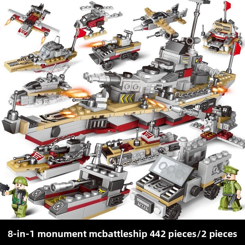 Creative Bismarck Cruiser Warship Assembling Building Blocks For Childrens Gift