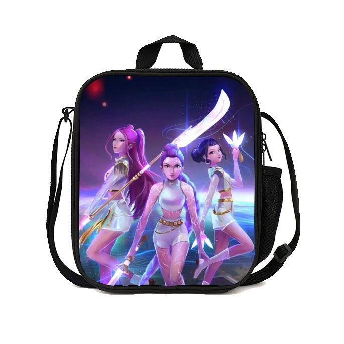 Gedruckte Hexenjäger K-Pop Essensbeutel, Studentin Huntrix Kpop Picknicktasche Kühltasche, Thermoisolierbeutel