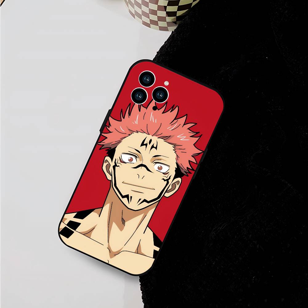 Anime J-Jujutsu Kaisen For IPhone 15 16 14 Plus 13 12 11 17 Pro Max 17 Air Black Soft Phone Cover