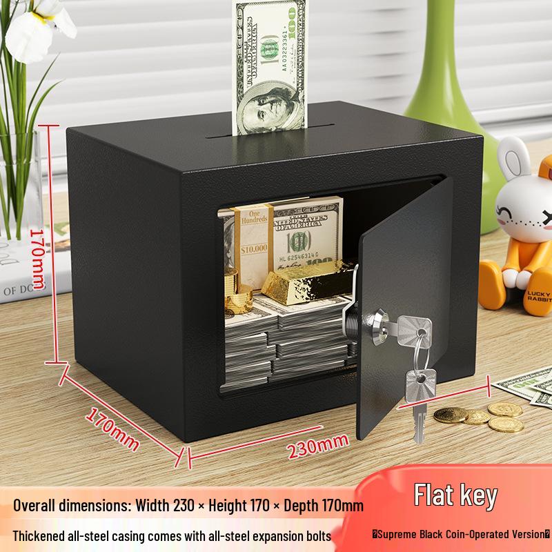 Wall-Mounted All-Steel Anti-Theft Small Safe with Key Lock