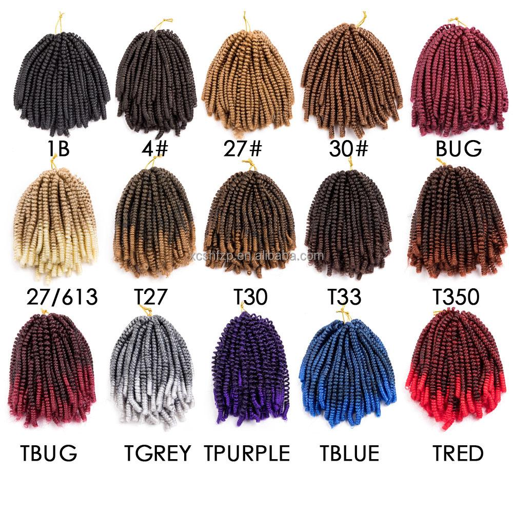 8inch Spring Twist Hair for Braids 30strands Curly Twist Water Wavy Crochet Hair Extensions Pre Looped Passion Spring Twist Hair
