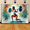 Party banner - Fitness theme with vitality, suitable for family gatherings, gardens, studio celebrations and outdoor eve