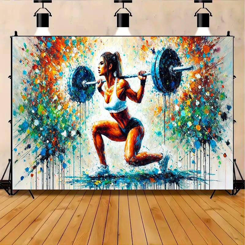 Party banner - Fitness theme with vitality, suitable for family gatherings, gardens, studio celebrations and outdoor eve