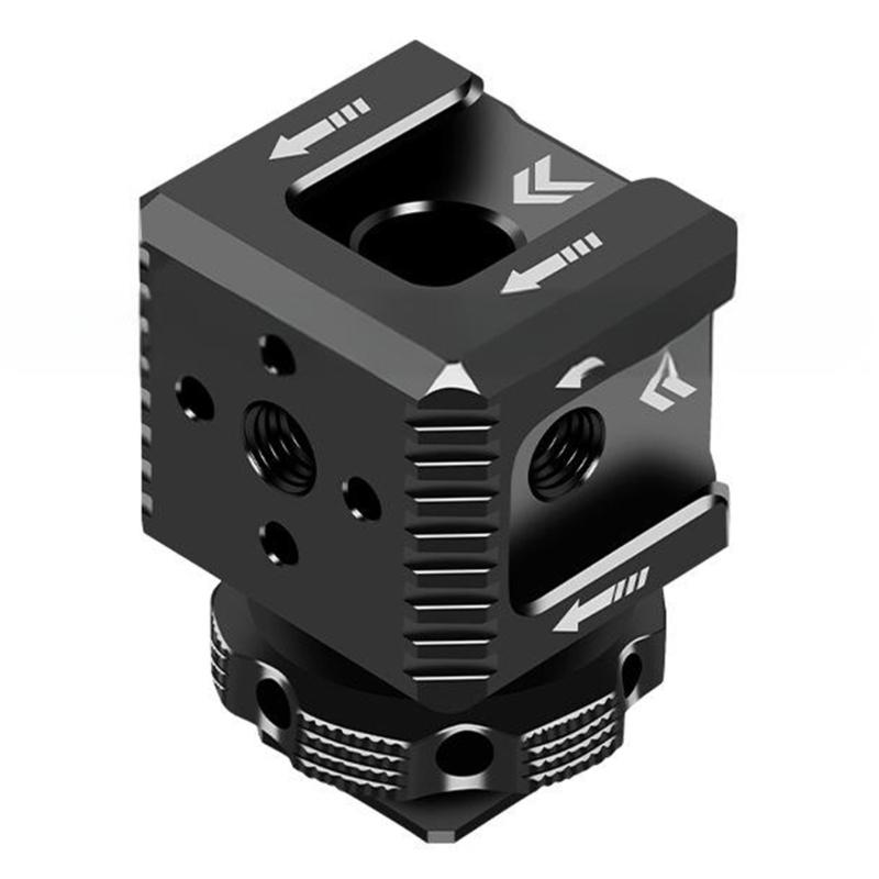 

Camera Accessory Holder With 3 Hot Shoe Adapters for Flashlight, Microphones And Monitors 1