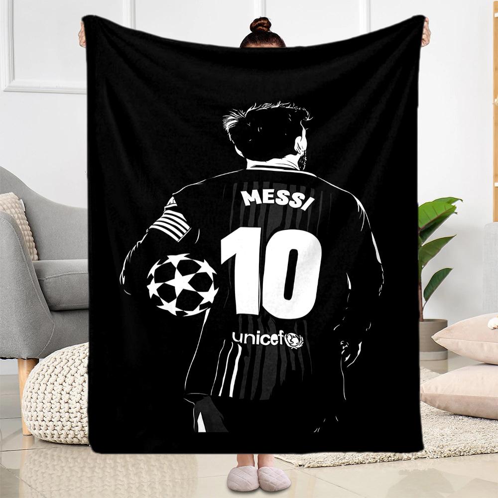 Messi's Legacy In Soccer Flannel Blanket-Soft and Suitable for Sofas,Beds,Offices,Travel,All Seasons,Great Gift for Holidays and Birthdays.