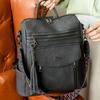 Adjustable Straps, Women's Large Capacity Backpack Stylish, Multiple Compartments, and Decorative Tassel Zipper Pulls Casual