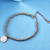 4mm Bead Bracelet Stainless Steel Round Disc Bangle Engraved Personalized Gift Women Minimalist Geometric Jewelry