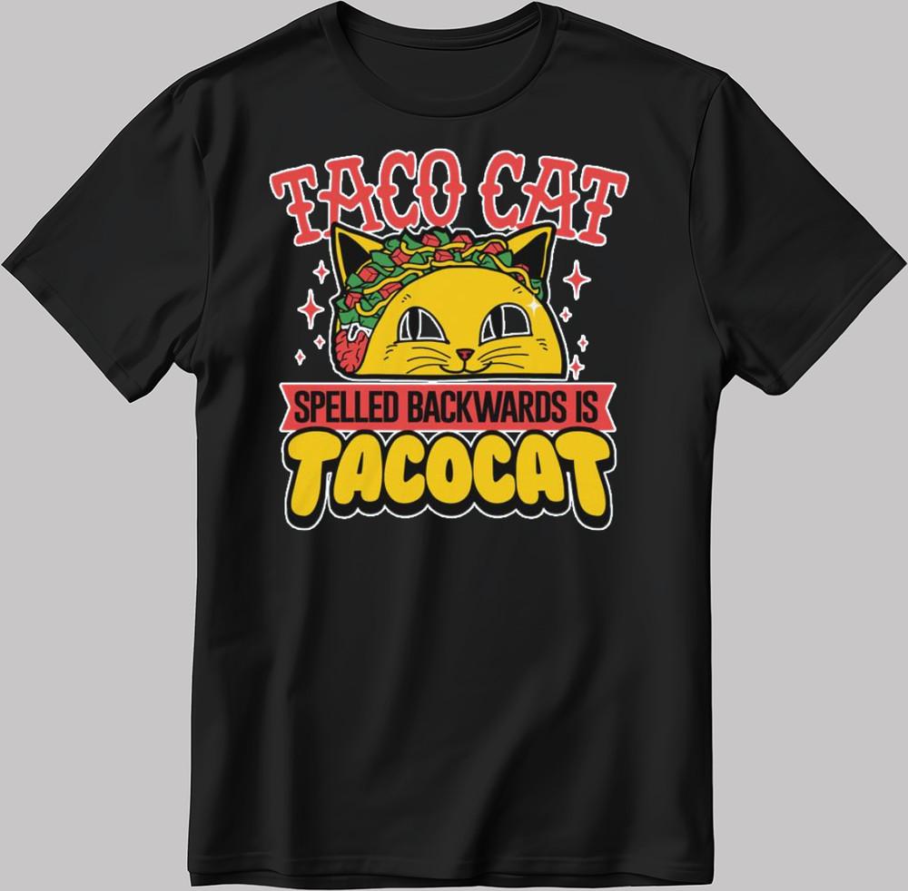 

Кот Тако, Смешное Животное, Футболка с Коротким Рукавом Тако Ч/Б Мужская Женская D319 S