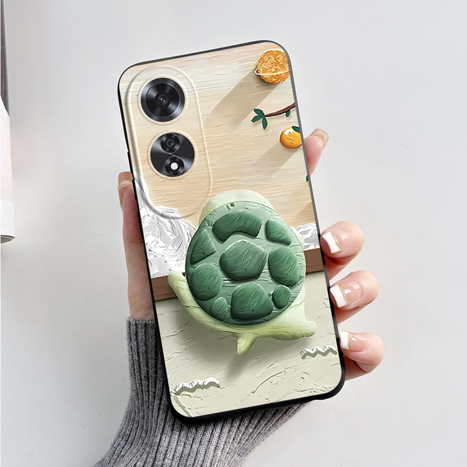 For Oppo A60 CPH2631 Case Cute Bear Cartoon Frog Painted Shockproof Soft Back Cover for Oppo A60 OppoA60 A 60 4G Silicone Bumper