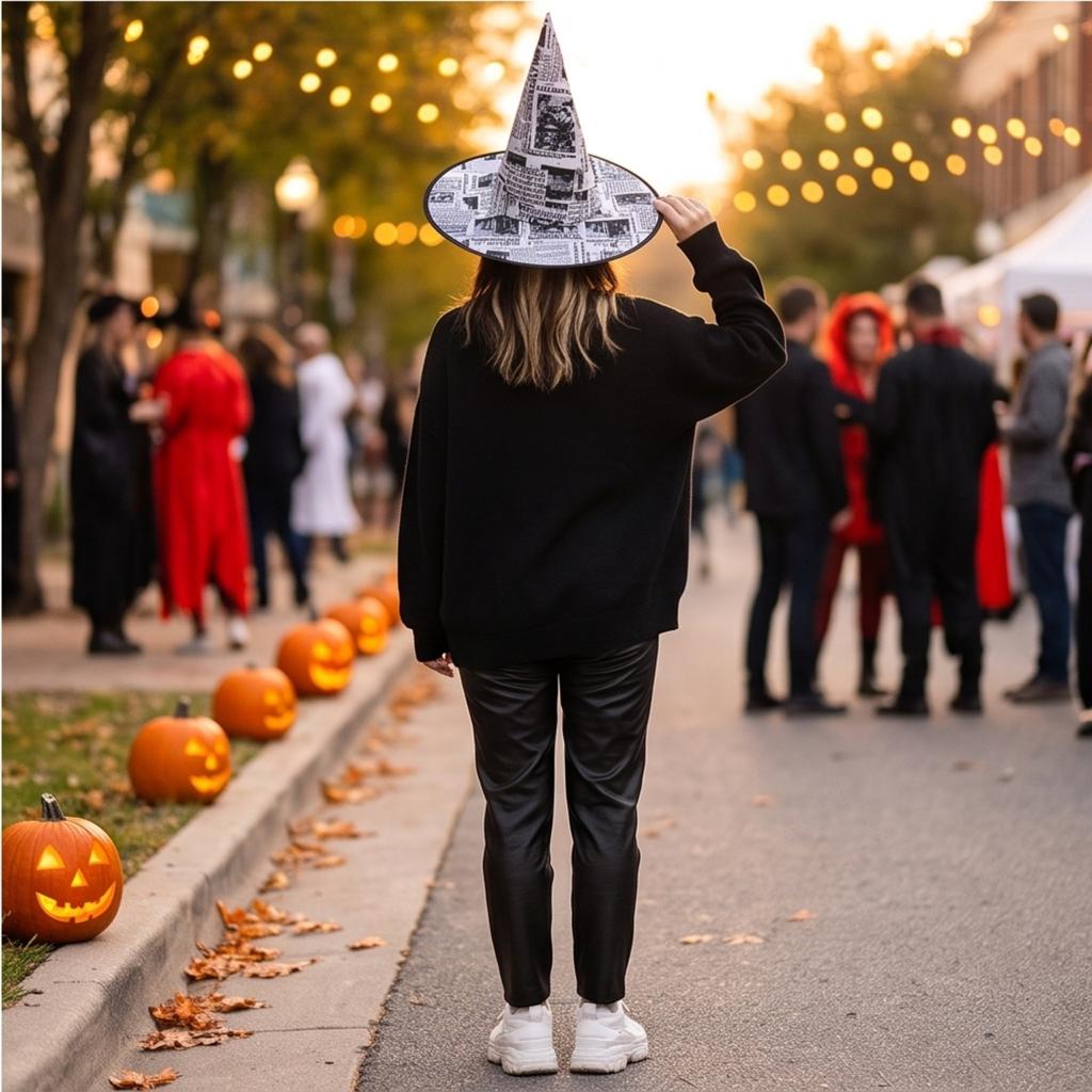 Halloween Witch Hat Hat Costume Accessory for Adults Women Men