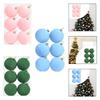 6x Flocked Christmas Ball Ornaments Shatterproof Balls 2.4inch Table Centerpiece Velvet Christmas Balls for Wedding Fireplace