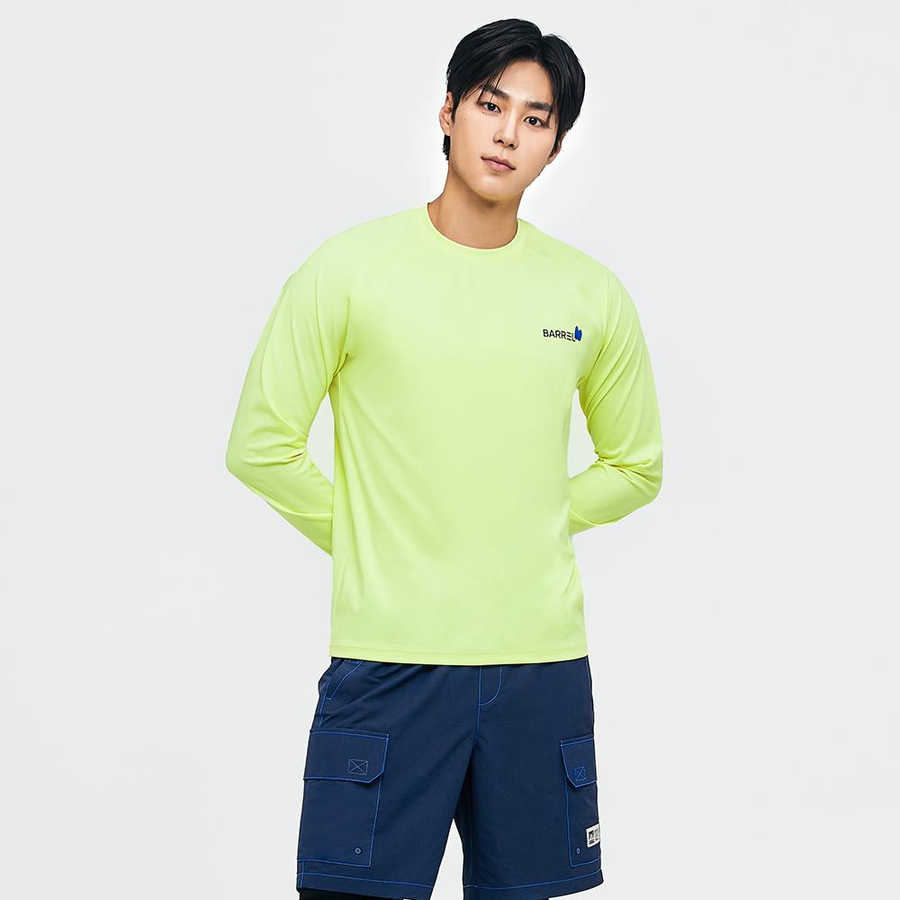 BARREL Men Tropical Relaxed Fit Rash Guard Pale Neon Yellow (B4Smwrg109Pnw)